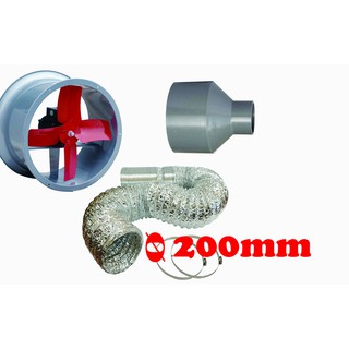 Phi 200mm - Ống bạc thông gió máy hút mùi