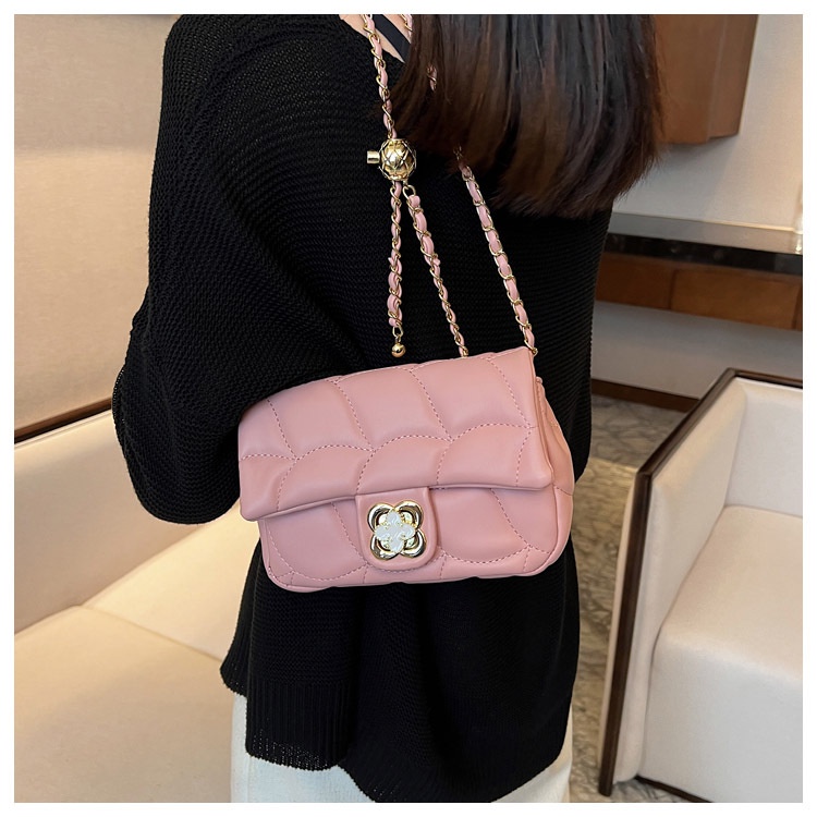 Túi đeo chéo JASMIN NOIR họa tiết kẻ sọc phối dây xích thời trang cho nữ