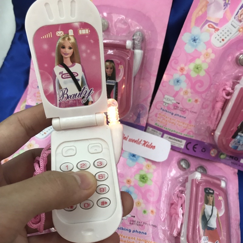 Đồ chơi điện thoại di động nắp gập hình Barbie