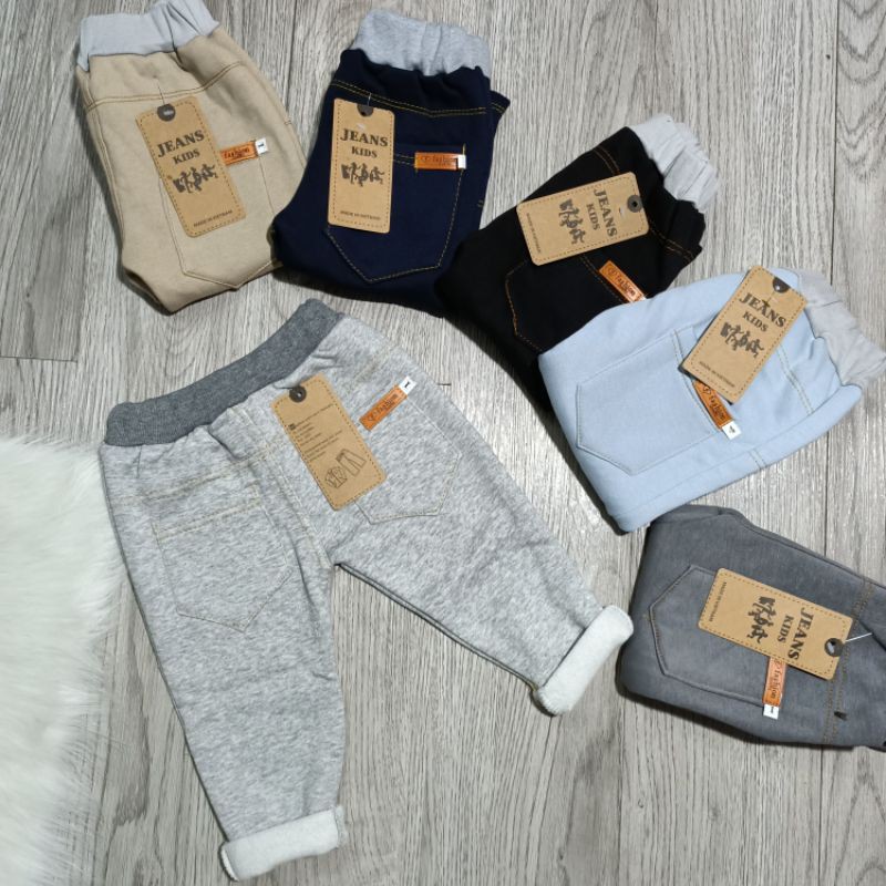 Quần giả JEANS lót nỉ cho bé 8-17kg