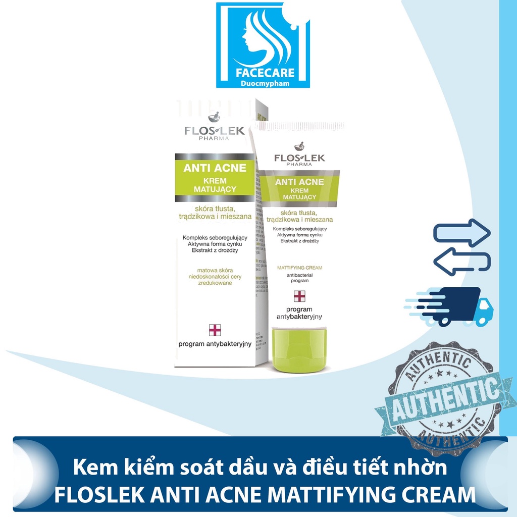 Kem kiểm soát dầu và điều tiết nhờn FLOSLEK ANTI ACNE MATTIFYING CREAM 50ml