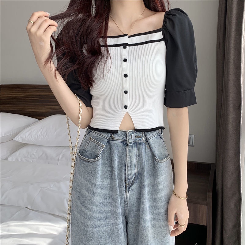 Áo cardigan Ngắn Cổ Vuông Chất Liệu Dệt Kim Mỏng Thời Trang Cho Nữ 2022 JL-TX-246