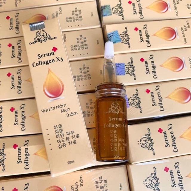 Lọ serum collagen x3 giúp mờ thâm sáng da căng bóng