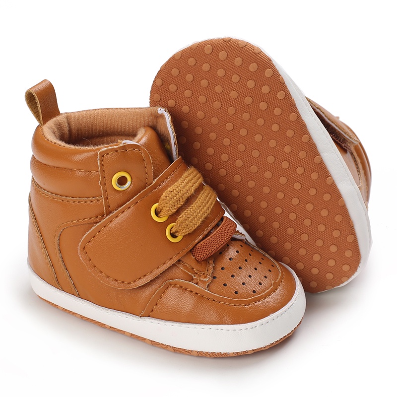 Giày Sneaker Đế Mềm Màu Nâu Cho Bé Trai Sơ Sinh