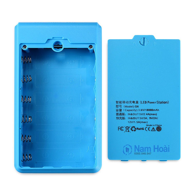 Box sạc dự phòng, box sạc nhanh 6 cell sạc nhanh QC 3.0, PD 3.0, VOOC