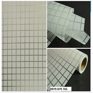 5 m Giấy dán kiếng sẵn keo khổ 45cm Caro trắng chất lượng