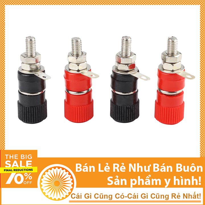 Combo 1 Jack Bắp Chuối 4mm Và 1 Đầu Jack JS910 Dài - Màu Đen