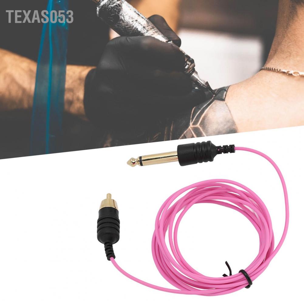 Texas053 Chiều dài 2.13m Dây kẹp hình xăm RCA Siêu mỏng Linh hoạt chống mài mòn Máy cáp Màu hồng