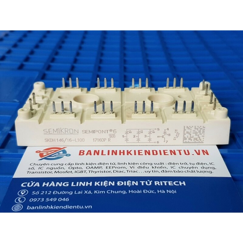[ 1 chiếc ]SKDH 146/16-L100 140A 1600V Bộ chỉnh lưu một nửa điều khiển + phanh IGBT