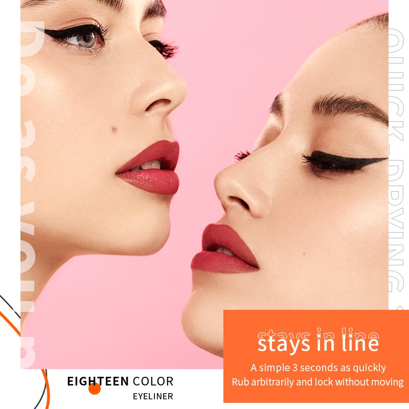 Bút Kẻ Mắt Pudaier 18 Màu Tùy Chọn Lâu Trôi Chống Nước Nhanh Khô Tiện Dụng