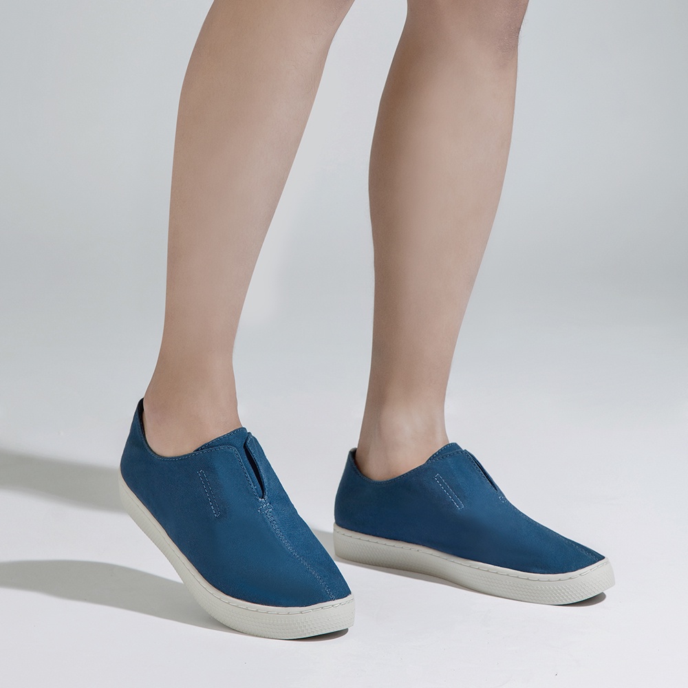 Giày Một vải xanh nước biển không dây