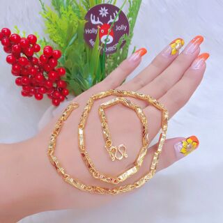 Dây chuyền ống trúc mạ vàng-DM72