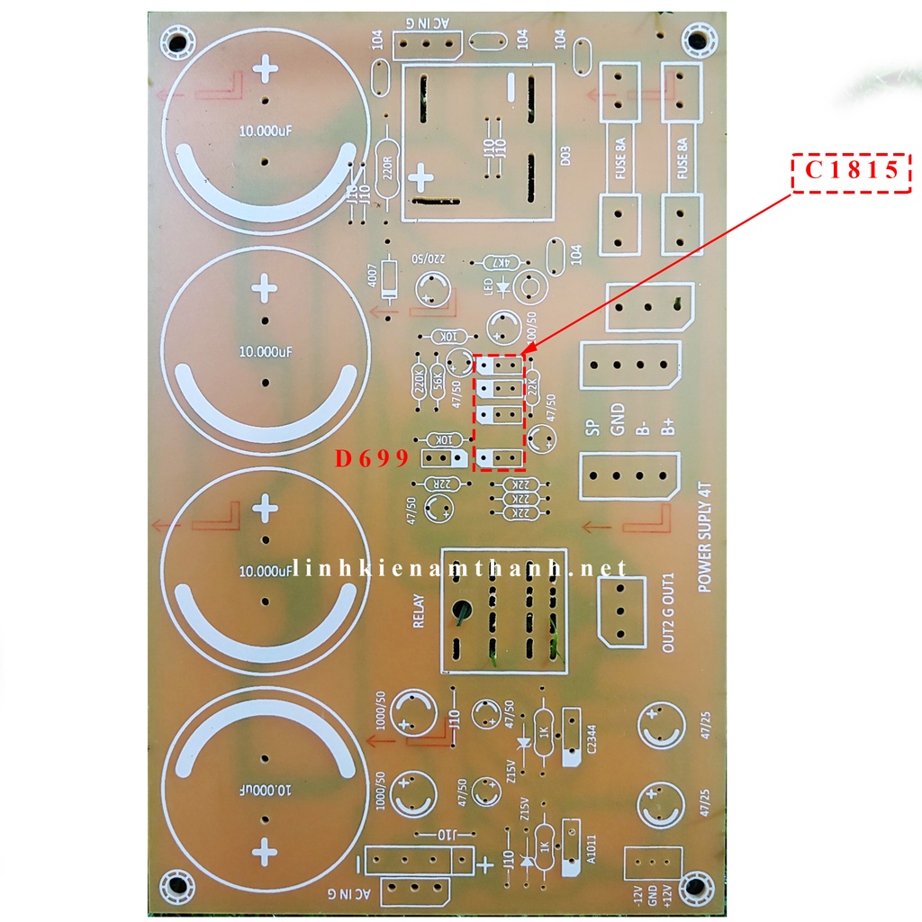 Mạch in Bo nguồn 4 tụ pcb nguồn 2 tụ