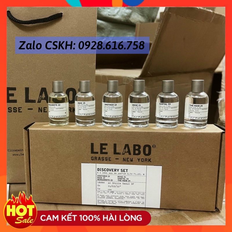 Set Nước Hoa Le Labo 6 x 10ml 13, 31, 33, 19, 22, 29 Sang Trọng, Quyến Rũ