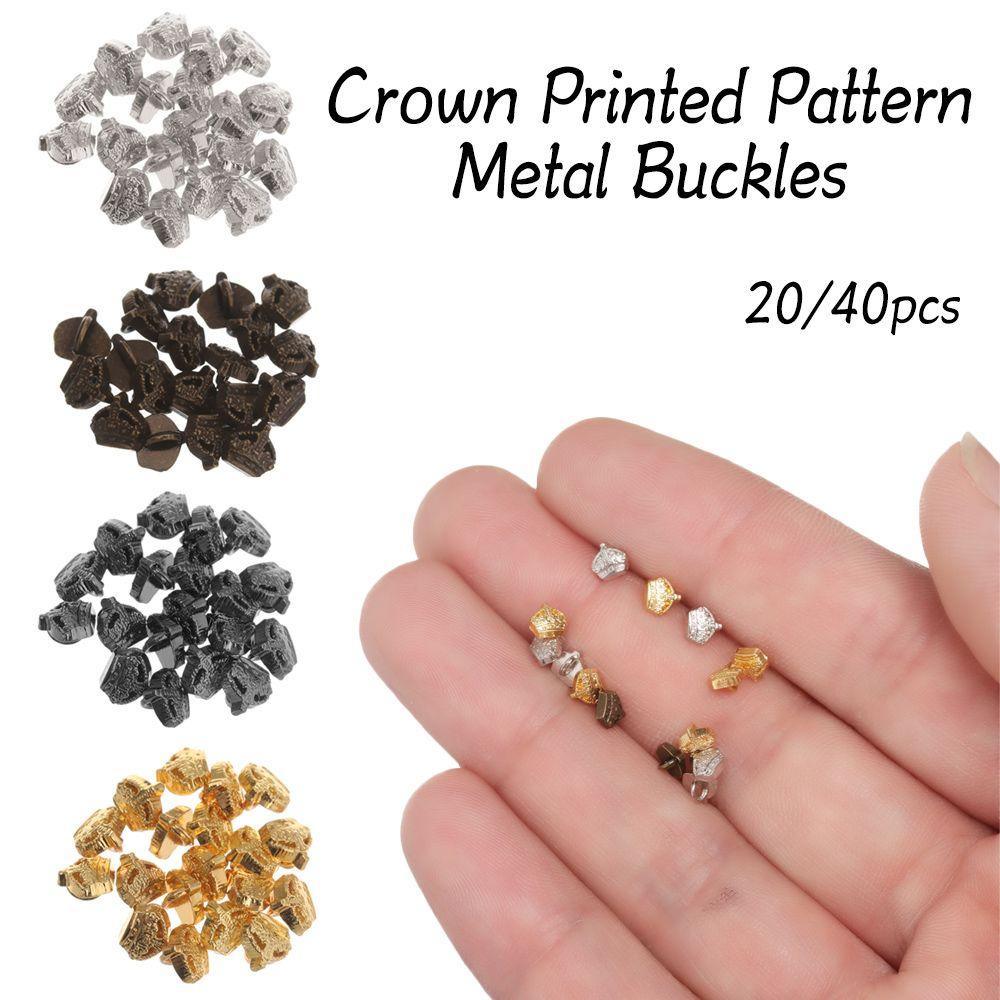 LUOL Set 20 / 40 Nút Áo Hình Vương Miện Dễ Thương Cho Búp Bê