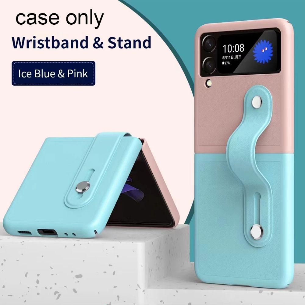 Ốp Điện Thoại PC Cứng Phối Màu Tương Phản Kèm Giá Đỡ Chống Sốc Cho Samsung Galaxy Z Flip3 5G Funda/Samsung Galaxy Z Flip3
