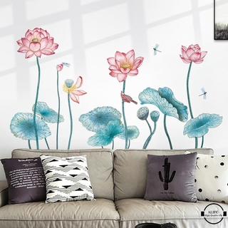 Giấy Dán Tường Trang Trí Hình Hoa Sen Mùa Hè
