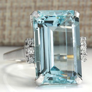 White gold plated topaz zircon engagement ring