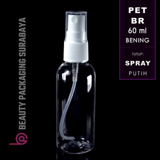 Image of Botol Plastik PET 60ml BR Bening Tutup Spray