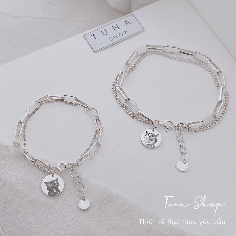 Lắc tay Bạc nữ thiết kế, Vòng tay 𝐊𝐡𝐚̆́𝐜 𝐜𝐡𝐮̛̃ 𝐯𝐚̀ 𝐥𝐚̀𝐦 𝐬𝐢𝐳𝐞 𝐭𝐡𝐞𝐨 𝐲𝐞̂𝐮 𝐜𝐚̂̀𝐮- 𝐀̉𝐧𝐡 𝐭𝐡𝐚̣̂𝐭 Cam kết chuẩn Bạc TUNASILVER