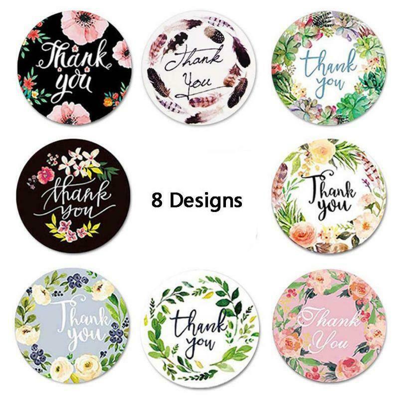 Set 500 Miếng Dán 8 Kiểu In Chữ Thank You Dùng Để Trang Trí Tiệc Cưới Tiện Dụng
