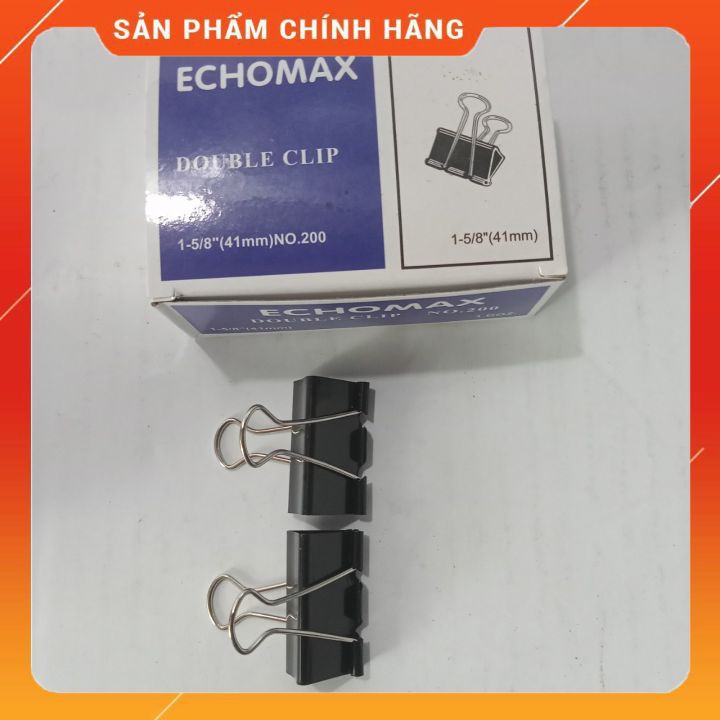 Kẹp Sắt Đen Kẹp Tài Liệu 41mm Lực Kẹp Khỏe Giữ Giấy Chắc Chắn Lò Xo Bền