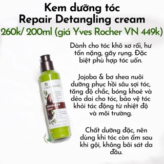 Kem dưỡng tóc Repair Detangling cream cho tóc khô xơ hư tổn nặng