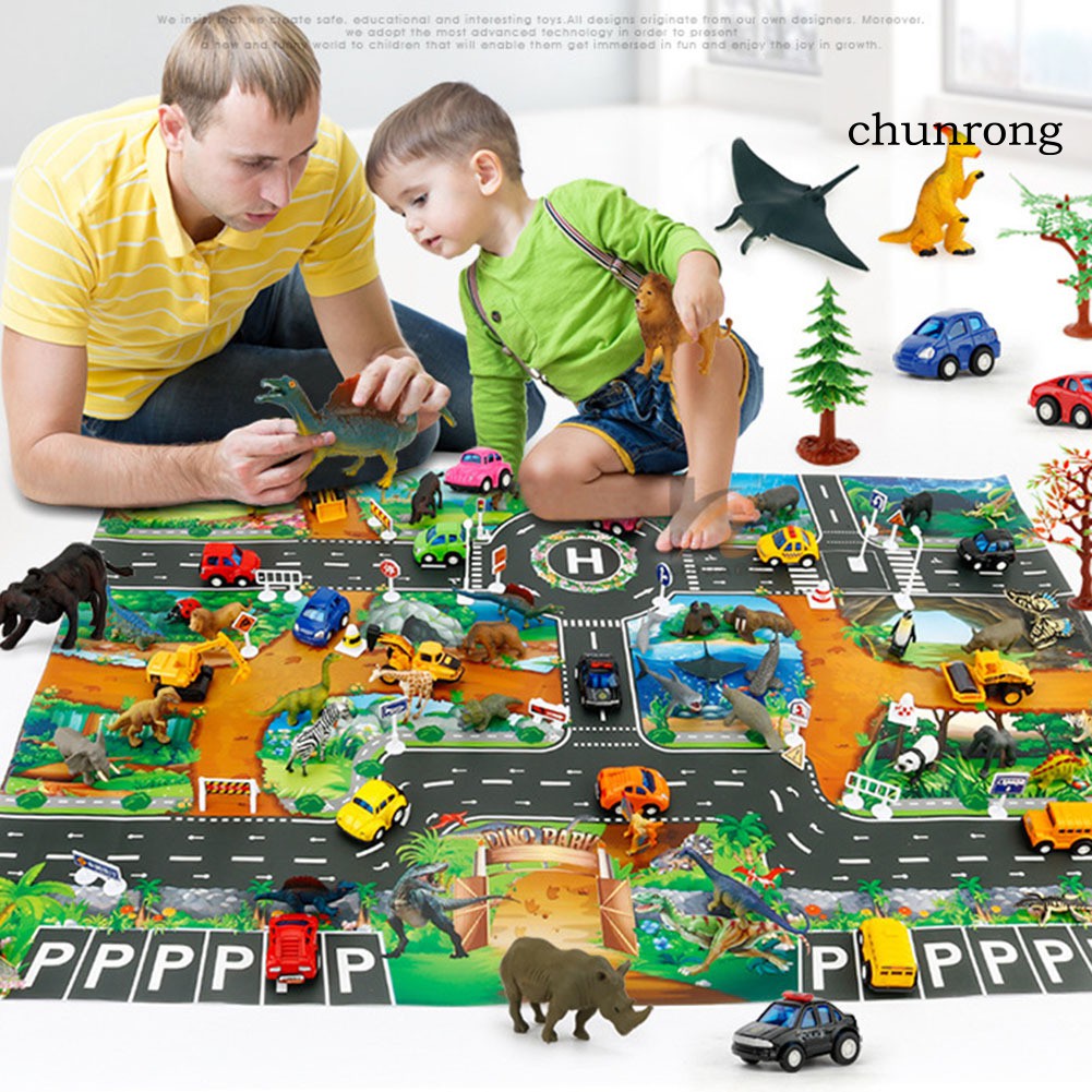 Thảm Lót Sàn Họa Tiết Đường Giao Thông Kích Thước 83x57cm Tiện Dụng