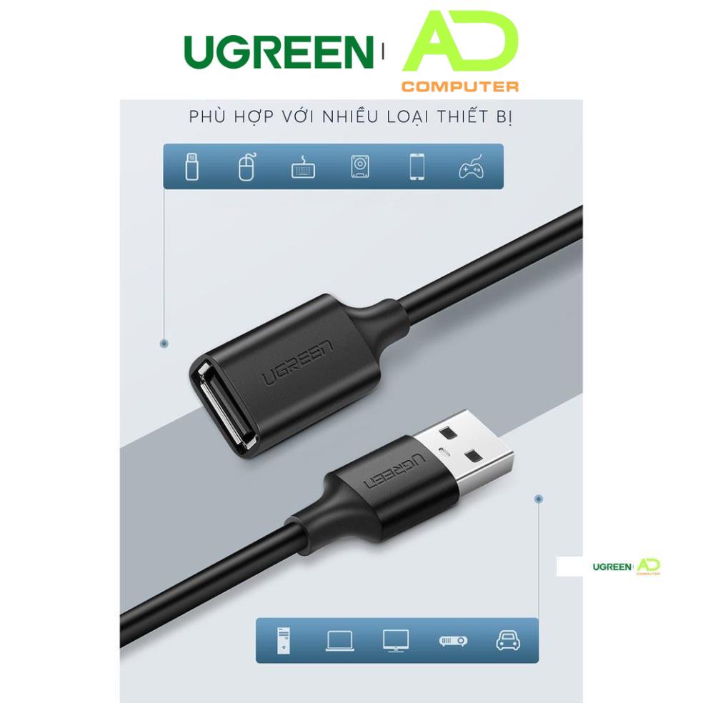 Dây USB 2.0 nối dài UGREEN dùng cho PC, Laptop,book - UGREEN US103 - Hàng phân phối chính hãng - Bảo hành 18 tháng
