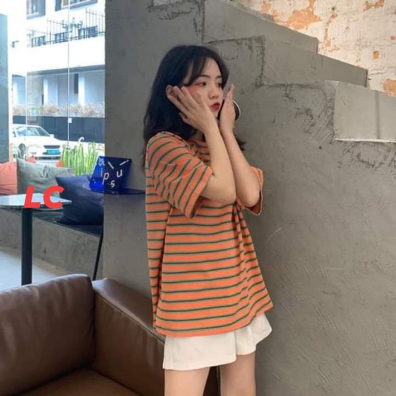 Áo thun tay lỡ Unisex Winxx, áo phông nam nữ kẻ ngang form rộng Hàn Quốc ATL03 | BigBuy360 - bigbuy360.vn
