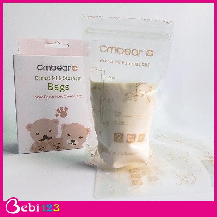 Hộp 30 túi trữ sữa Cmbear 220ml cho mẹ và bé