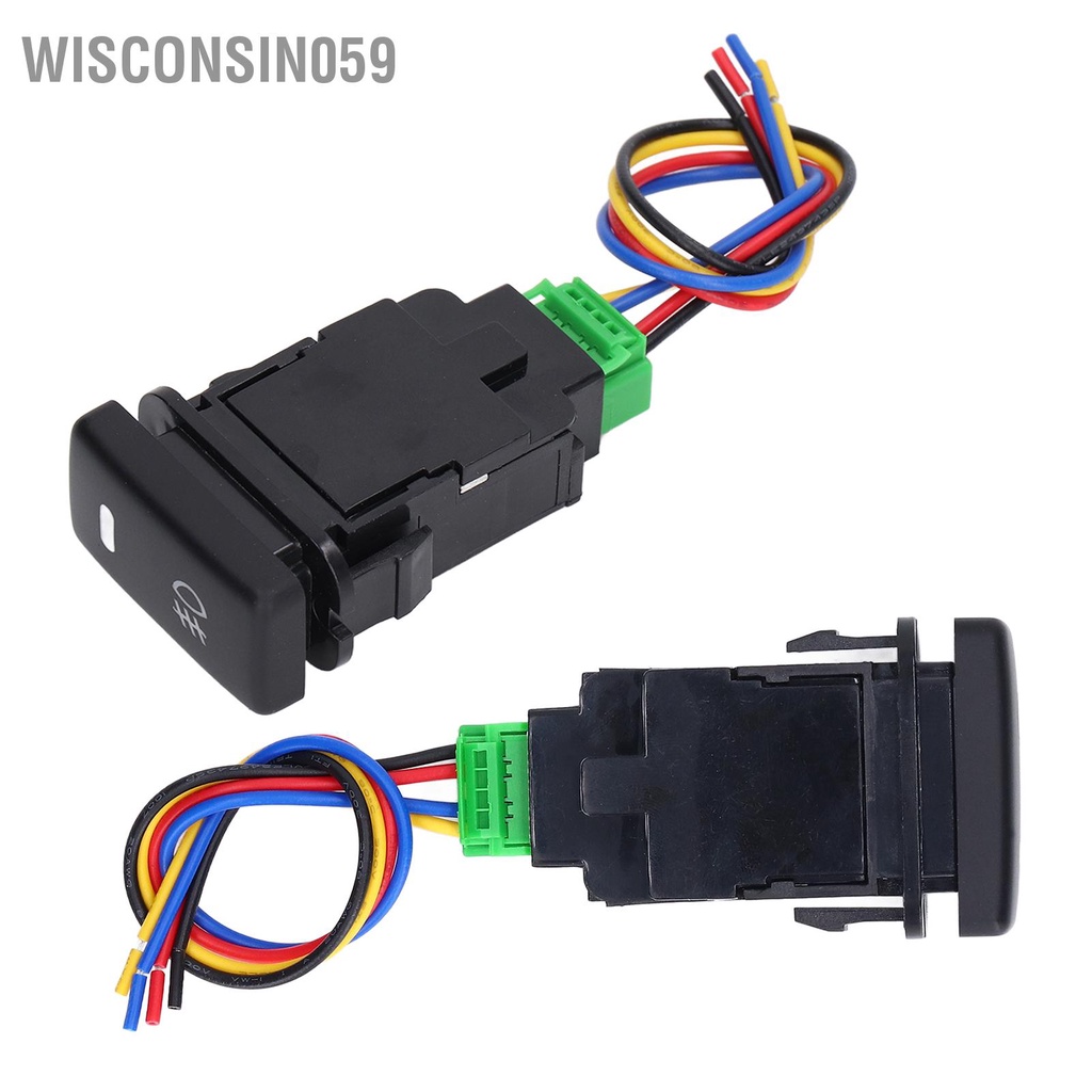 Wisconsin059 Automobile Lamp Switch 3A 12V 20mΩ Ground Resistance 8000 Times Heat ABS Waterproof with Wire
