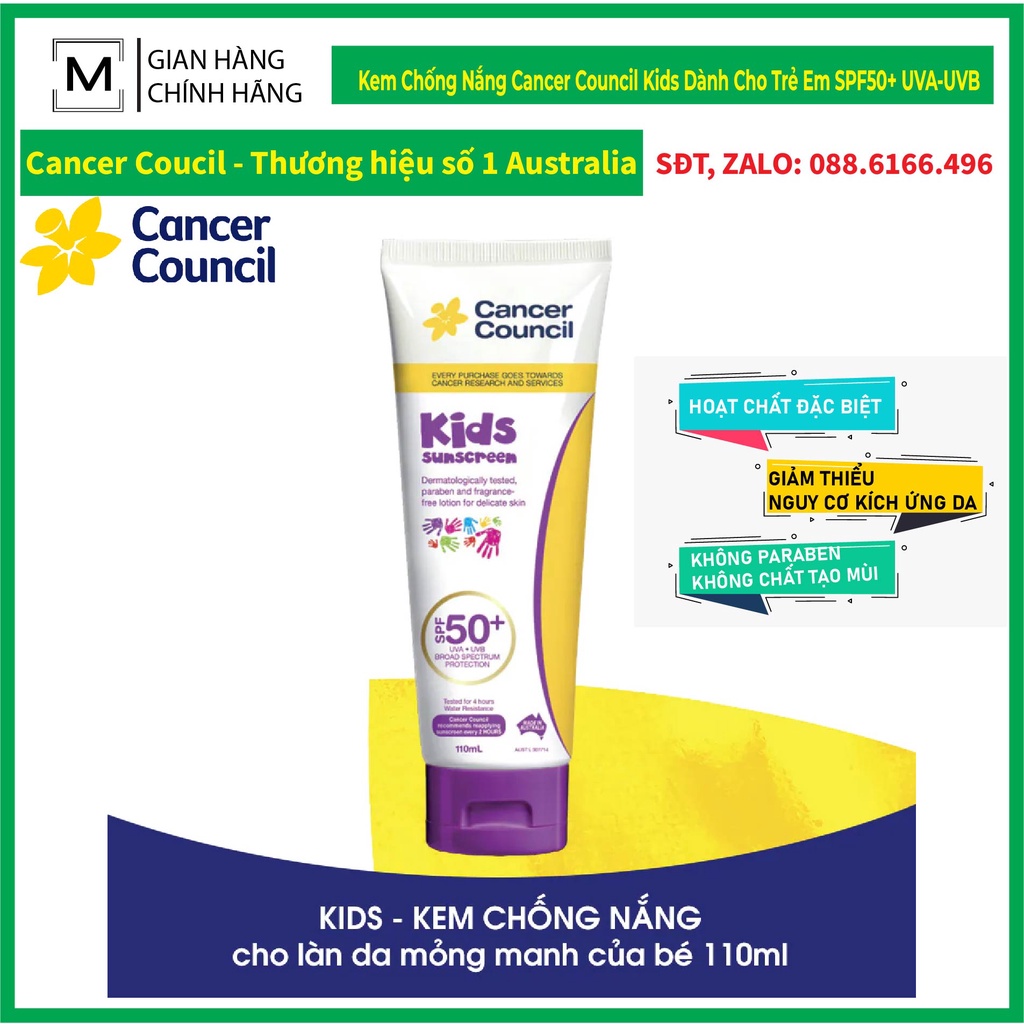 Kem chống nắng trẻ em – Cancer Council Kids SPF 50+/PA++++