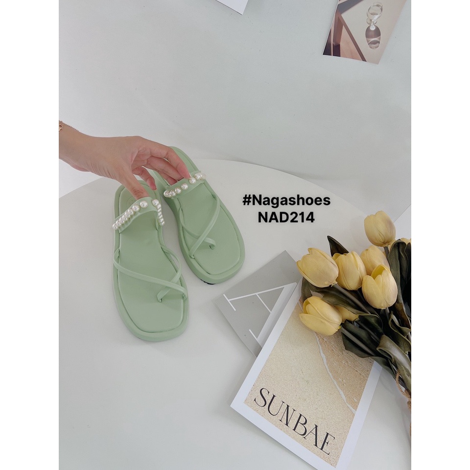 DÉP NAGASHOES XỎ NGÓN QUAI NGANG ĐÍNH NGỌC 4P NAD214