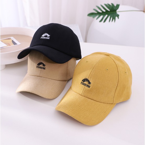 Nón kết Mũ lưỡi trai FishBone logo thêu tinh tế Free Size