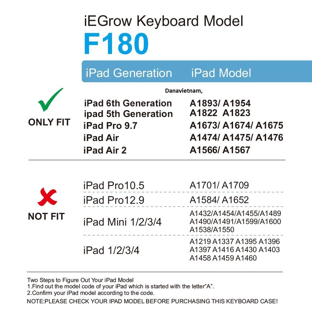 Bàn phím Bluetooth F180 xoay 360 độ cho iPad New 2017/iPad Pro 9.7/iPad Air/iPad Air 2 tặng đèn USB siêu sáng(Rose Gold)