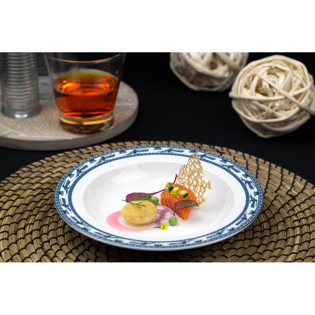 Dĩa tròn 20 cm Jasmine Chim Lạc dùng cho gia đình, sứ đẹp cao cấp dùng đãi khách, tặng quà tết