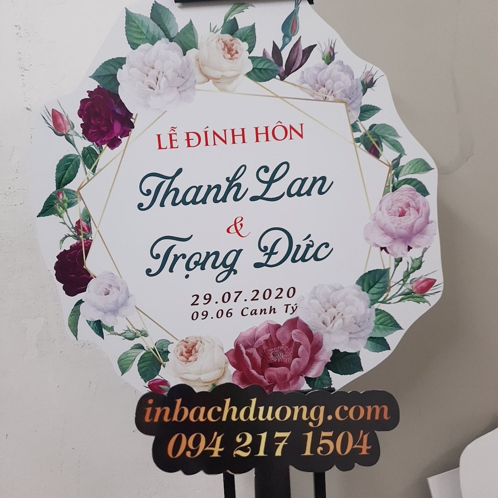In bảng cưới- tem cưới In Bach Dương