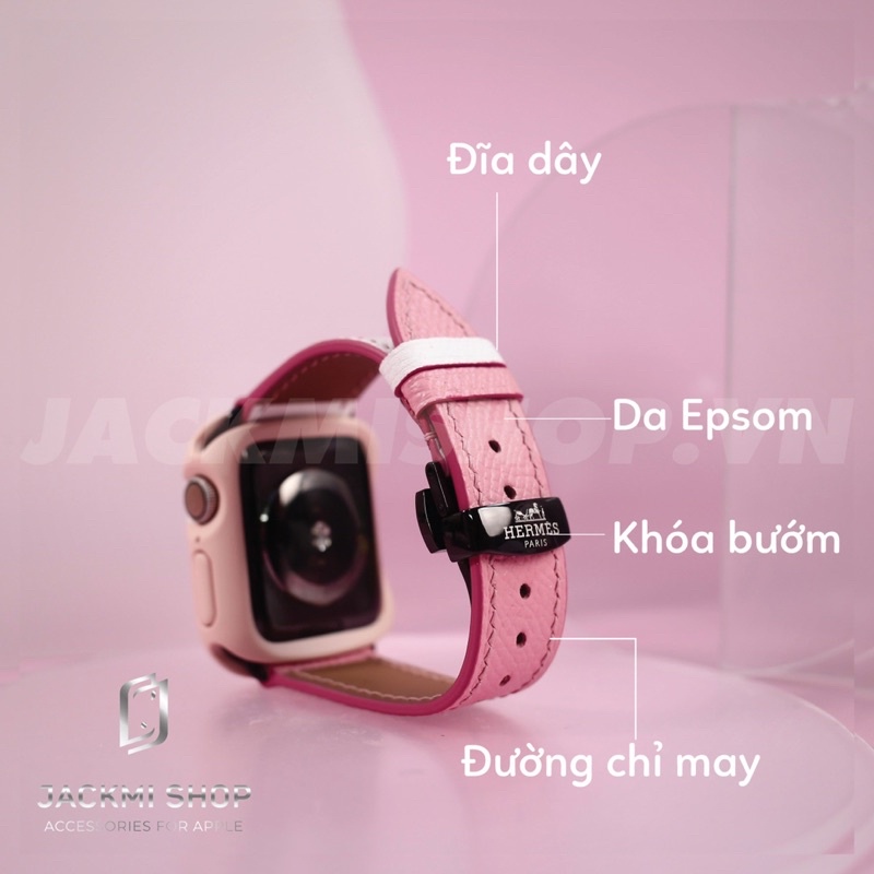 [COMBO 2 MÓN] DÂY DA BÊ EPSOM KHÓA BƯỚM CHO APPLE WATCH + ỐP VIỀN RHINOSHIELD CHO APPLE WATCH (DÂY DA BẢO HÀNH 1 NĂM)