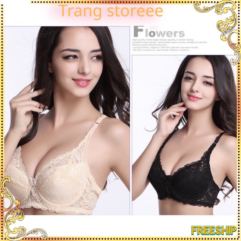 Áo Lót ❤️FREESHIP❤️ Áo Lót Ren Mềm Không Đệm Có Gọng Nâng Ngực 2004 Trang Storeee