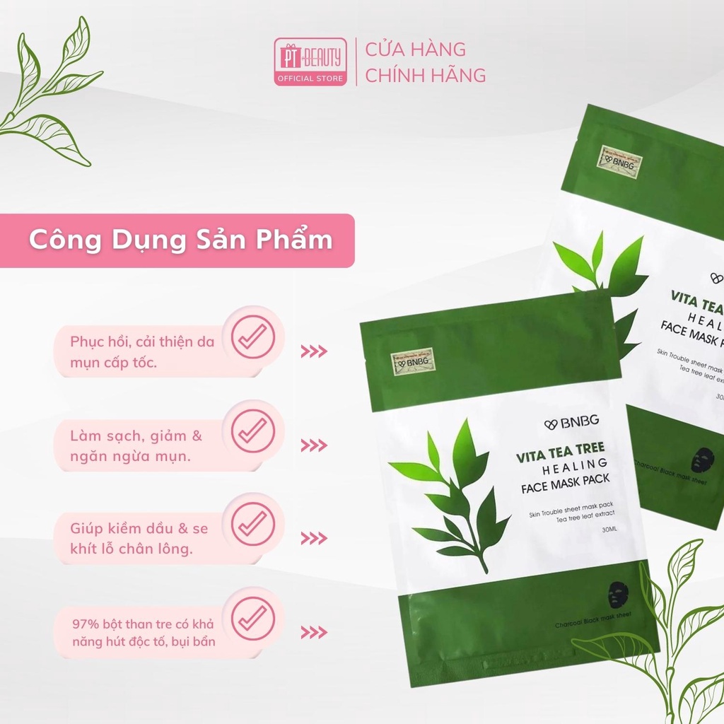 [Mã BMLT35 giảm đến 35K đơn 99K] Mặt nạ BNBG Vita Mask giảm mụn, phục hồi, cấp ẩm, nuôi dưỡng da toàn diện 30ml Hàn Quốc