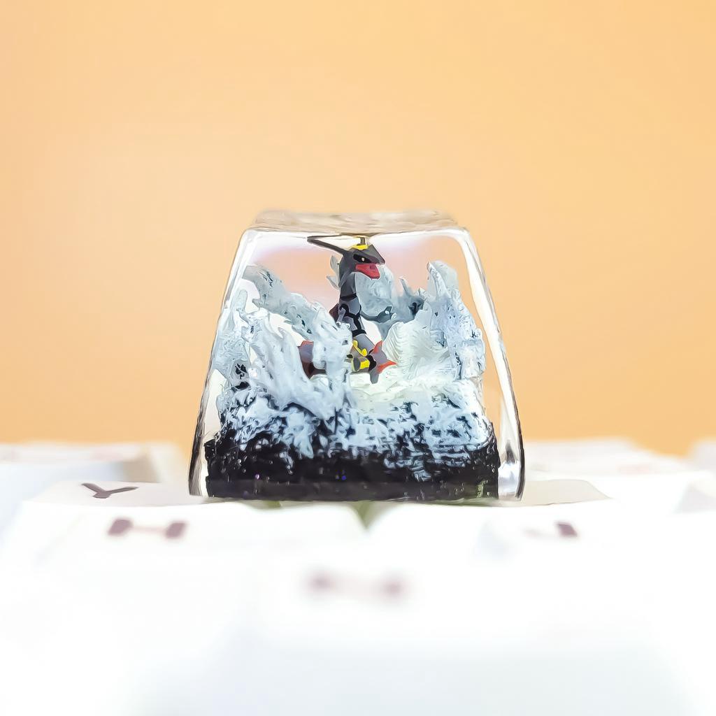 Nút bàn phím Pokemon, nút bàn phím Shiny Rayquaza , Bàn phím nhân vật hoạt hình - Rayquaza keycap,POKÉMON Artisan Keycap