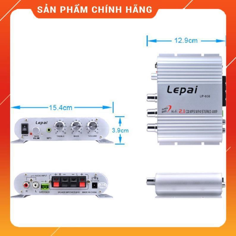 Bộ khuếch đại âm thanh LEPY LP-838 2.1CH 2A