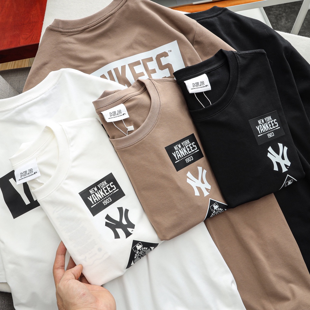 Áo thun nam đẹp cổ tròn MLB 1 phông cộc tay 3 màu trắng đen nâu vải cotton cao cấp- NICEMEN | BigBuy360 - bigbuy360.vn