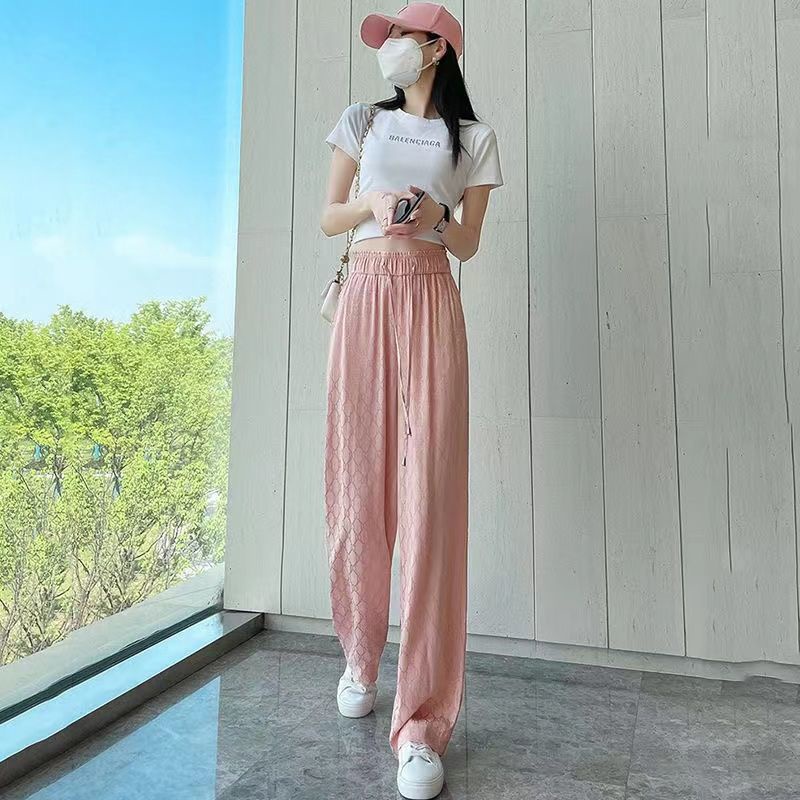 Quần Dài Lưng Cao Ống Rộng Phong Cách Hàn Quốc Cho Nữ