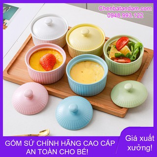 Bát ăn dặm tròn ramekin có nắp