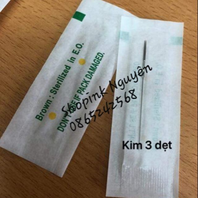 Kim 3 dẹt dài dùng cho máy phun xăm