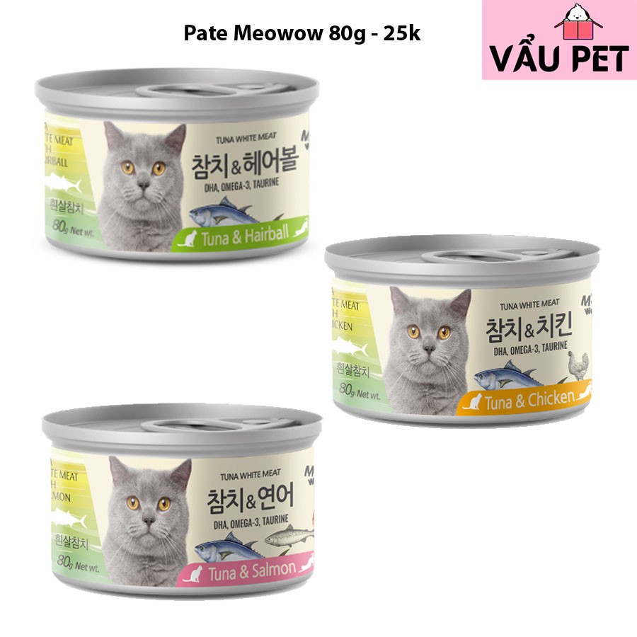 Pate cao cấp cho mèo Meowow Hàn Quốc 80g