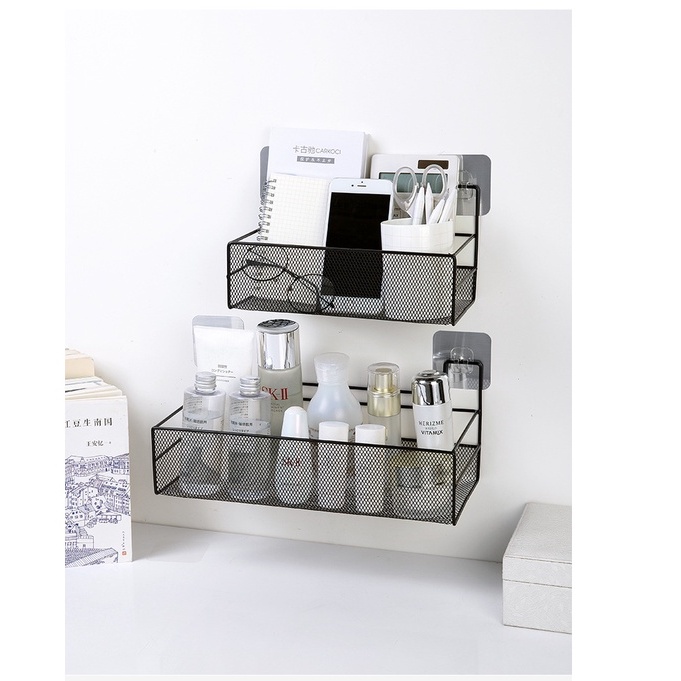 Giá Sắt Hình Chữ Nhật Treo Tường/Giỏ Sắt Đựng Đồ Đa Năng/Kệ Sắt Treo Tường SƠn Chống Gỉ Tiết Kiệm Không Gian