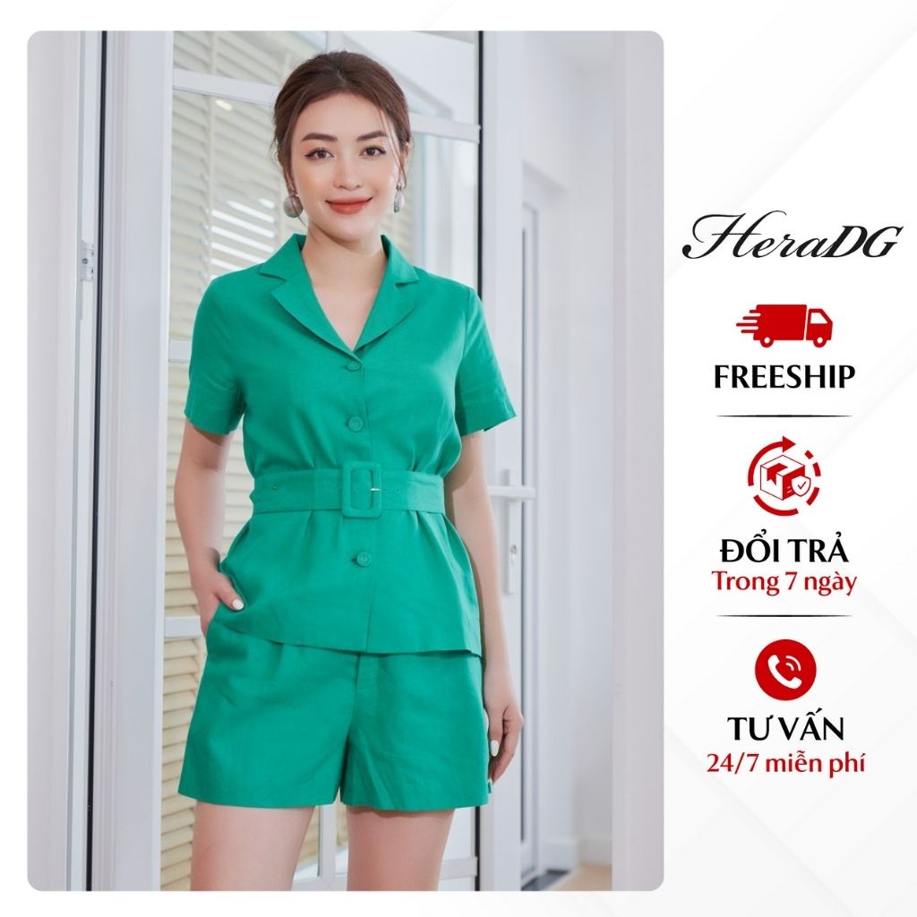 Quần Short Nữ HeraDG Thiết Kế Túi Chéo Màu Sắc Năng Động, Chất Vải Thoáng Mát STBA005Q
